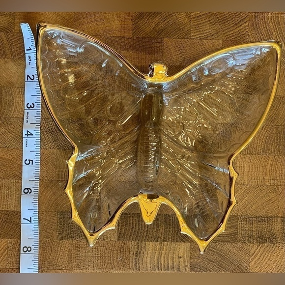 Jeannette Glass Company Butterfly Dishes (5) 22k Gold Edging-Original Box - Picture 12 of 13